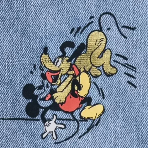 New * Mickey Mouse And Pluto Relaxed Fit Denim Pants For Men By Our Universe
