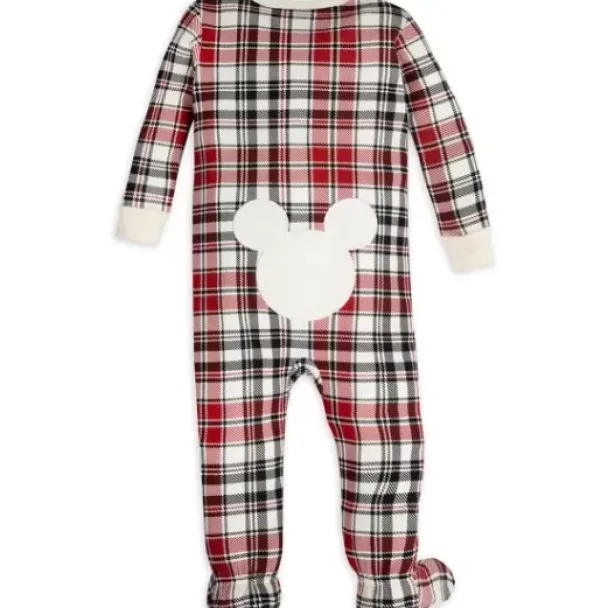 New * Mickey Mouse Christmas Plaid Stretchie Sleeper For Baby