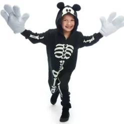 Online * Mickey Mouse Glow-In-The-Dark Skeleton Costume For Kids