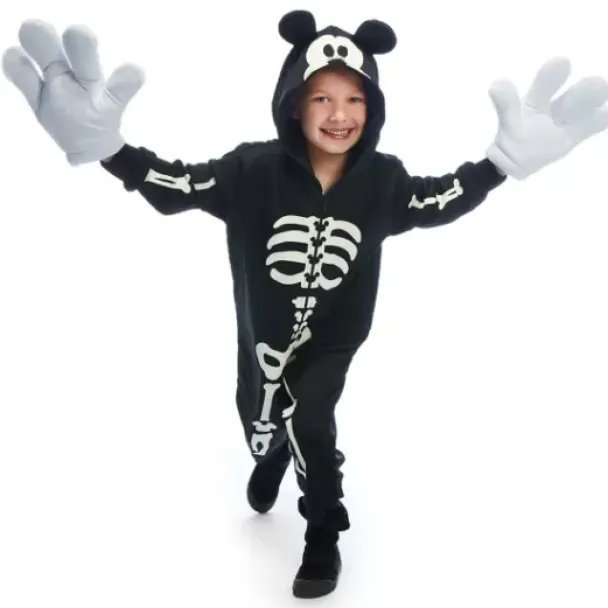 Online * Mickey Mouse Glow-In-The-Dark Skeleton Costume For Kids
