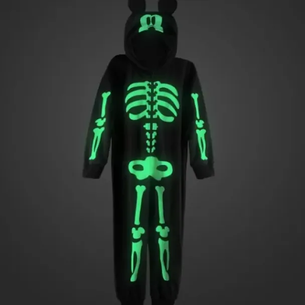 Online * Mickey Mouse Glow-In-The-Dark Skeleton Costume For Kids