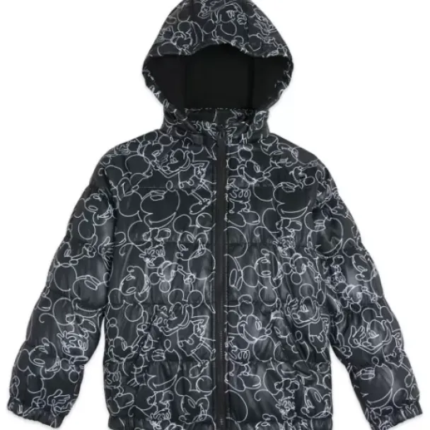 Hot * Mickey Mouse Hooded Puff Jacket