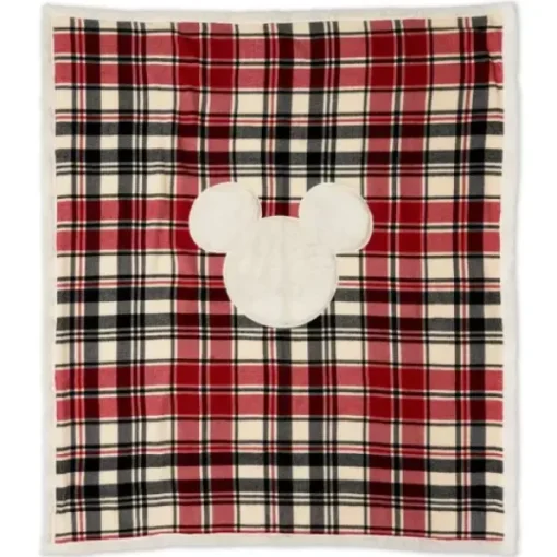 New * Mickey Mouse Icon Throw Plaid Manta