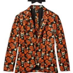 Clearance * Mickey Mouse Pumpkin Glow-In-The-Dark Half Suit And Light-Up Tie Costume For Adults