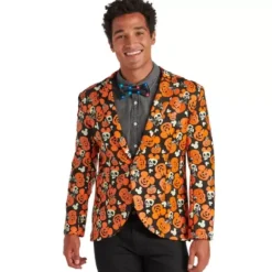 Clearance * Mickey Mouse Pumpkin Glow-In-The-Dark Half Suit And Light-Up Tie Costume For Adults
