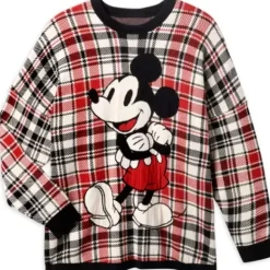 Online * Mickey Mouse Holiday Plaid Spirit Jersey Sweater For Adults – land